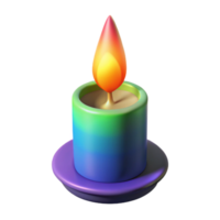 nostalgic mesmerizing A single, burning candle flame with a multicolored aura with Transparent Background gallery standard png