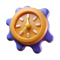 spectacular romantic futuristic A single, stylized clock face with distorted, melting numbers with Transparent Background refined png