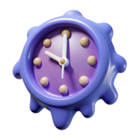 majestic surreal A single, stylized clock face with distorted, melting numbers with Transparent Background 4K png