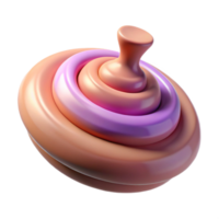 imaculado icônico uma solteiro, fiação topo com uma hipnotizante espiral padronizar com transparente fundo png