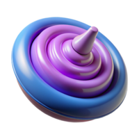 mesmerizing elegant A single, spinning top with a mesmerizing spiral pattern with Transparent Background precision png