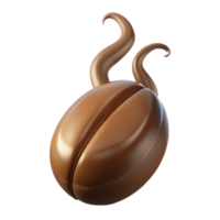 extraordinary memorable A single, floating coffee bean with swirling steam tendrils with Transparent Background png