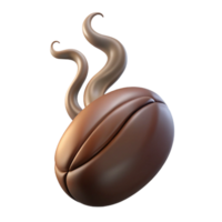 quintessential tropical A single, floating coffee bean with swirling steam tendrils with Transparent Background high quality png