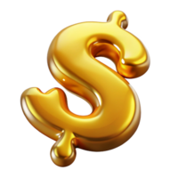 captivating inspired A stylized dollar sign made of flowing, liquid gold with Transparent Background png