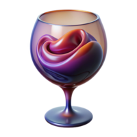 timeless bohemian A stylized wine glass filled with swirling, abstract liquid with Transparent Background refined png