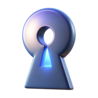 stunning organic A single, floating keyhole with light shining through it with Transparent Background crisp png