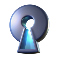 sumptuous playful vintage A single, floating keyhole with light shining through it with Transparent Background museum quality png