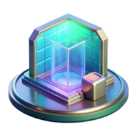 fascinating mysterious renaissance Concept art style isolated cutout of a holographic, interactive architectural display screen with Transparent Background sharp png
