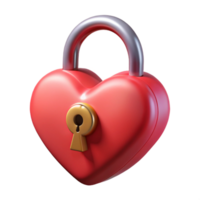 exquisite distinguished A single, floating heart-shaped lock with a keyhole with Transparent Background png