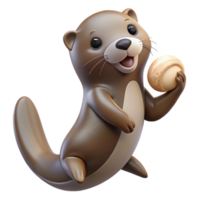 dreamy hypnotic A playful sea otter, holding a seashell, floating on back with Transparent Background high resolution png