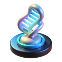immaculate romantic bohemian Isolated cutout, concept art style, of a futuristic holographic display projecting a DNA double helix with Transparent Background expertly shot png