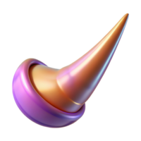 exquisite unparalleled Hyper-specific, professional render of a single, polished, curved unicorn horn with Transparent Background png