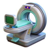 fascinating playful minimalist Photorealistic, hyper-specific render of an advanced medical scanner with intricate sensors and displays, isolated cutout with Transparent Background authentic png