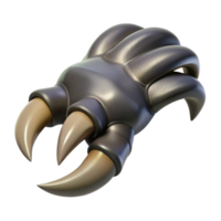 intense radiant A realistic rendering of a dragon claw, sharp talons with Transparent Background artisan png