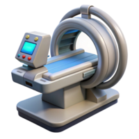 intense gorgeous Photorealistic, hyper-specific render of an advanced medical scanner with intricate sensors and displays, isolated cutout with Transparent Background professional png