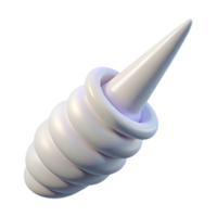 sought-after organic A realistic rendering of a unicorn horn, spiraling, pristine white with Transparent Background precision png