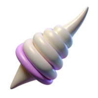 fascinating dynamic surreal A realistic rendering of a unicorn horn, spiraling, pristine white with Transparent Background high quality png