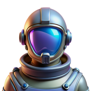 spectacular remarkable Hyper-specific professional render of a futuristic spacesuit helmet with HUD display and reflective visor with Transparent Background png