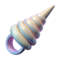 striking artistic A realistic rendering of a unicorn horn, spiraling, pristine white with Transparent Background luxury png