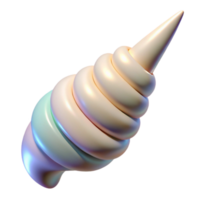 striking peaceful elegant A realistic rendering of a unicorn horn, spiraling, pristine white with Transparent Background flawless png