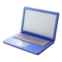 striking melancholic futuristic Laptop computer open with blank white screen with Transparent Background impeccable png