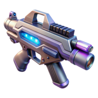 celebrated surreal Concept art style, isolated cutout of a futuristic energy weapon, plasma rifle with Transparent Background precision png