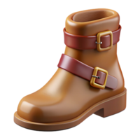 dramatic impressive Hyper-specific, isolated cutout of a single, worn leather boot, buckled, pointed toe with Transparent Background precision png