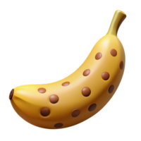 glorious memorable Ultra-detailed photorealistic isolated cutout of a ripe banana with brown spots with Transparent Background png