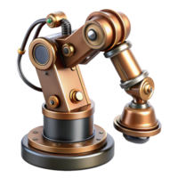 dinâmico Maravilhoso steampunk robótico braço com exposto fios e pistões com transparente fundo magistralmente capturado png