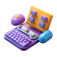 distinctive urban Computer programming, keyboard and mouse with Transparent Background fine detail png