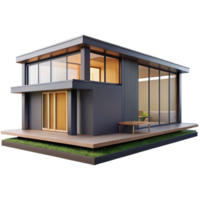 enchanting calm artistic Modern prefabricated house module, with Transparent Background high resolution png