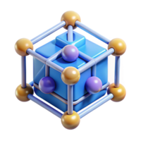 reflective beautiful Quantum computing, qubit representation with Transparent Background precision png
