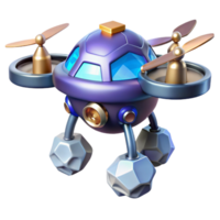 captivating unparalleled Concept art style, hyper-specific isolated cutout of a space mining drone, resource extraction technology with Transparent Background png
