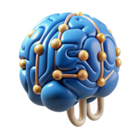 dynamic majestic A human brain composed of interconnected circuit boards with Transparent Background studio quality png