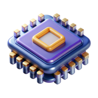 mesmerizing iconic Ultra-detailed, professional render of an isolated cutout of a quantum computer processor, next-generation computing technology with Transparent Background png