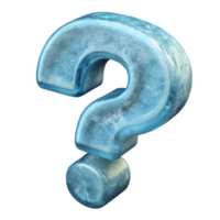 enchanting victorian A single question mark, sculpted from ice with Transparent Background fine detail png