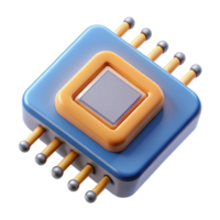 exemplary industrial Microchip with intricate circuitry with Transparent Background precision png