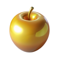 memorable retro Concept art style, isolated cutout of a single golden apple of Hesperides, radiating a soft glow with Transparent Background impeccable png
