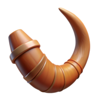 nostálgico glorioso fotorrealista, ultra detallado, hiperespecífico profesional prestar, aislado separar de un del minotauro cortado bocina, intrincado tallas visible con transparente antecedentes 4k png