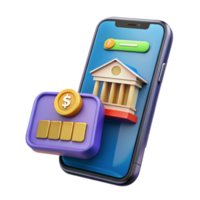 elegant futuristic Smartphone displaying mobile banking app with Transparent Background high quality png