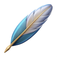 celebrated surreal Hyper-specific, concept art style, isolated cutout of a single feather from a Griffin's wing with Transparent Background crisp png