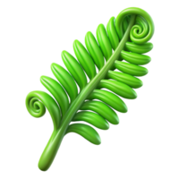 impressive ethereal renaissance Green fern frond, unfurling with Transparent Background gallery standard png