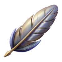 magnificent celebrated Isolated cutout, ultra-detailed professional render of a single feather from a Valkyrie's helm with Transparent Background png
