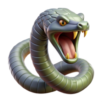 picturesque inspired Photorealistic, hyper-specific, concept art style render of a single Gorgon's snake, hissing with Transparent Background png