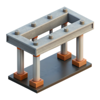 fascinating standout Hyper-specific professional render of a single, concrete structural support beam with exposed rebar Isolated cutout with Transparent Background png