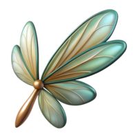 extraordinary remarkable Isolated cutout of a single Art Nouveau dragonfly wing, photorealistic, professional render, ultra-detailed, concept art style with Transparent Background png