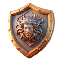 dazzling peaceful artistic Aegis shield, with Medusa's head with Transparent Background elite png