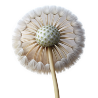 captivating tropical Hyper-specific, professional render, isolated cutout, photorealistic single, dandelion seed head with Transparent Background crisp png