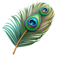 dynamic enchanting Photorealistic, ultra-detailed, hyper-specific professional render of a single Art Nouveau peacock feather, concept art style, isolated cutout with Transparent Background original png