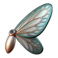 sumptuous sought-after Hyper-specific, professional render of a single biomechanical insect wing, intricate detailing with Transparent Background png